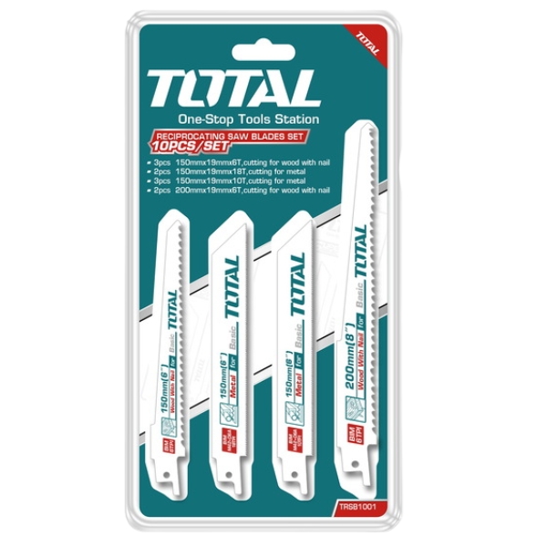 Total Tools – Reciprocating Saw Blades Set – 10 Pieces