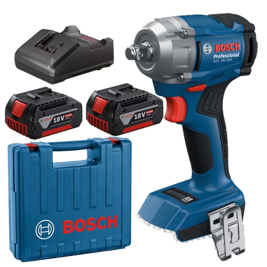 Bosch – Cordless Impact Wrench with 2x Batteries 4Ah and Charger