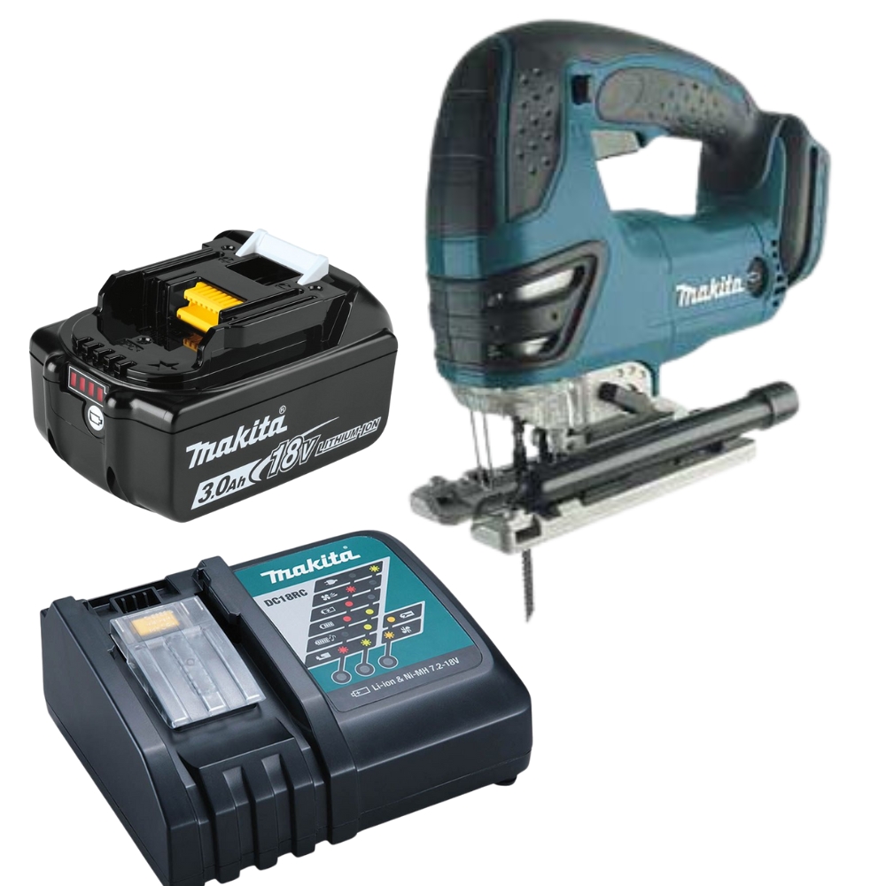 Makita – Cordless Jig Saw (DJV180ZK) with 3.0Ah Battery and Charger