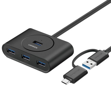 UGREEN 4-Port USB 3.0 Hub with Micro USB | 5Gbps Data Transfer – 1m