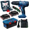 Bosch – Cordless Drill, 2 x 2Ah Batteries, Charger, Bit Set and Folding Knife Bosch – Cordless Drill, 2 x 2Ah Batteries, Charger, Bit Set and Folding Knife