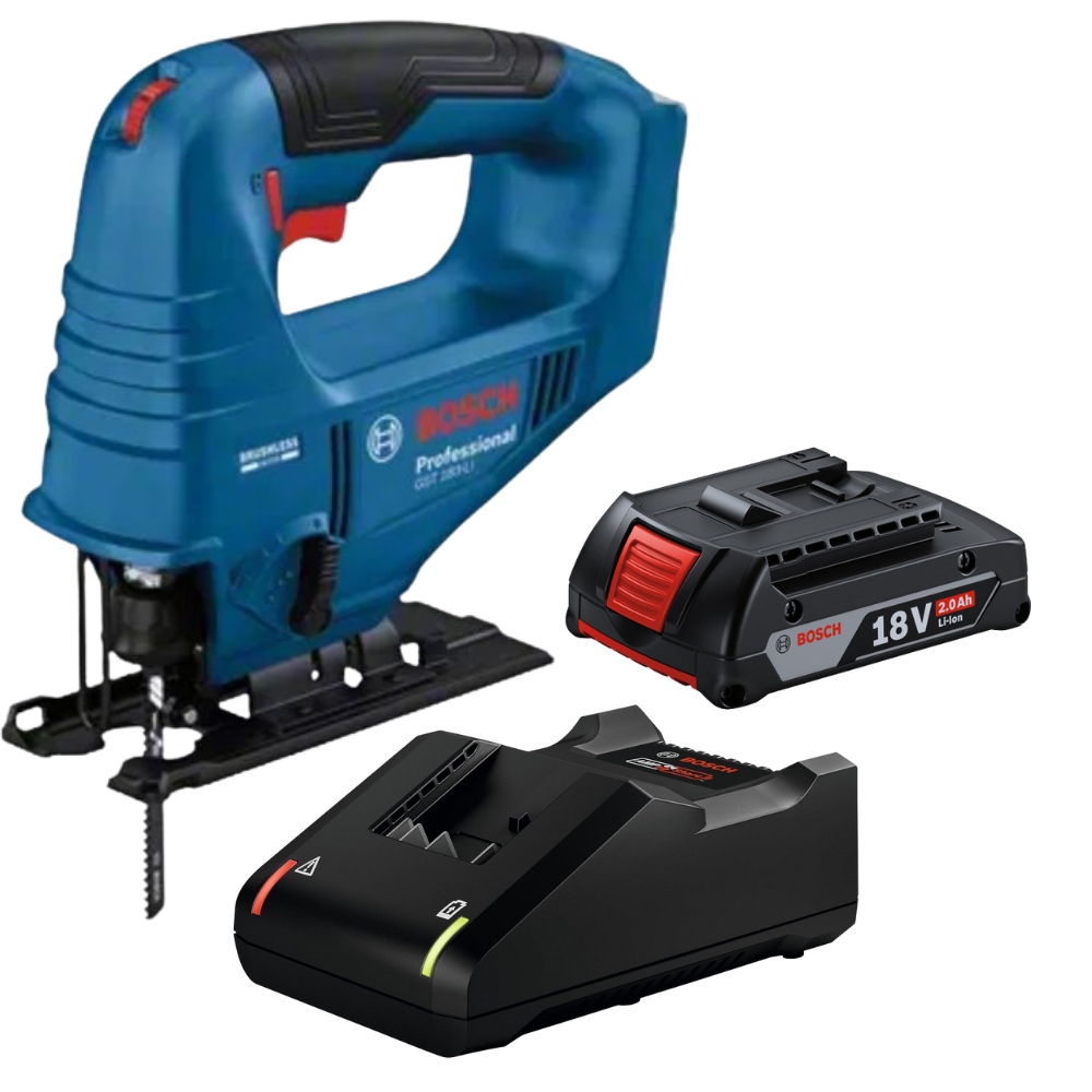 Bosch – Cordless Jigsaw (GST 183-LI / 18V) with 2.0Ah Battery and Charger