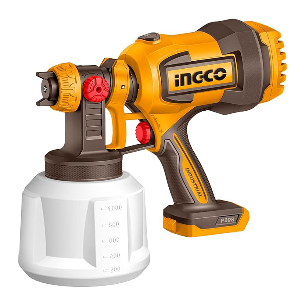 Ingco – Lithium-Ion Cordless Spray Gun 20V – Unit Only