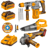 Ingco – Rotary Hammer drill, Grinder, Vacuum with 2x 5Ah Battery & Charger Ingco – Rotary Hammer drill, Grinder, Vacuum with 2x 5Ah Battery & Charger