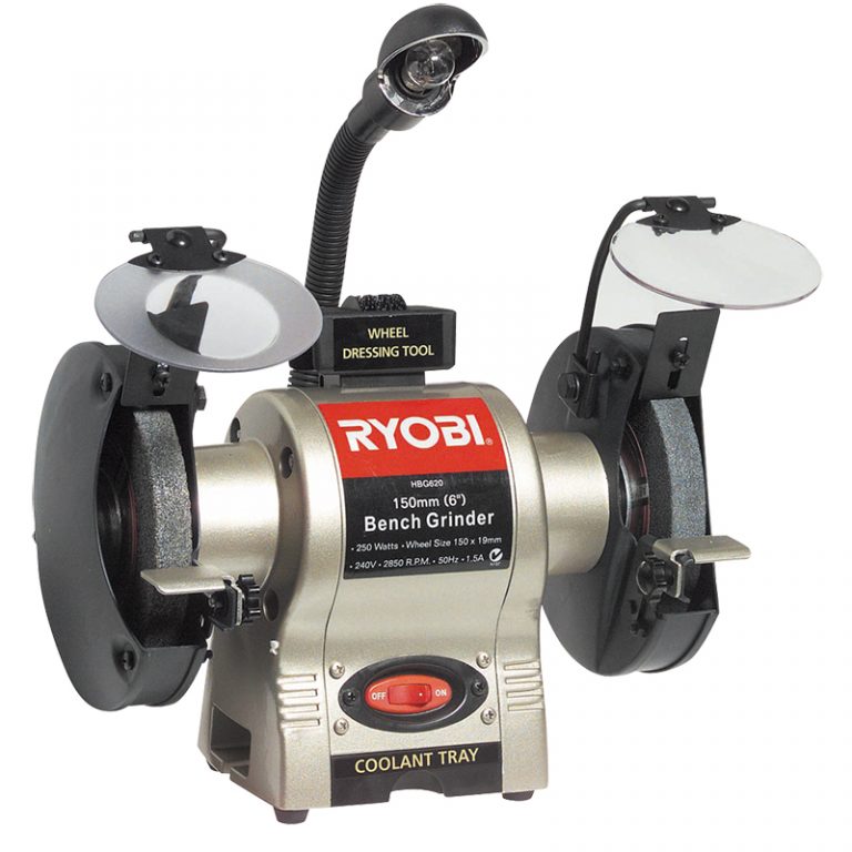 Ryobi – Bench Grinder 250 Watt With Light and Wheel Dresser – 150Mm