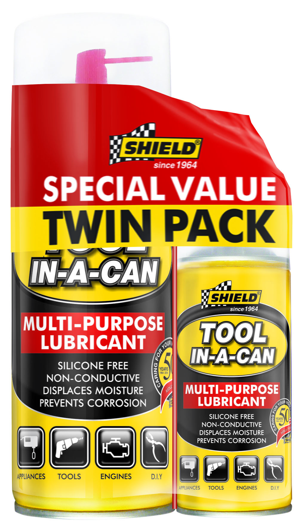 Shield – Tool in a Can Multi-purpose Lubricant Twinpack 375ml and 150ml