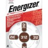 Energizer AZ312 Zinc Air Hearing Aid Battery Card 4 Energizer AZ312 Zinc Air Hearing Aid Battery Card 4
