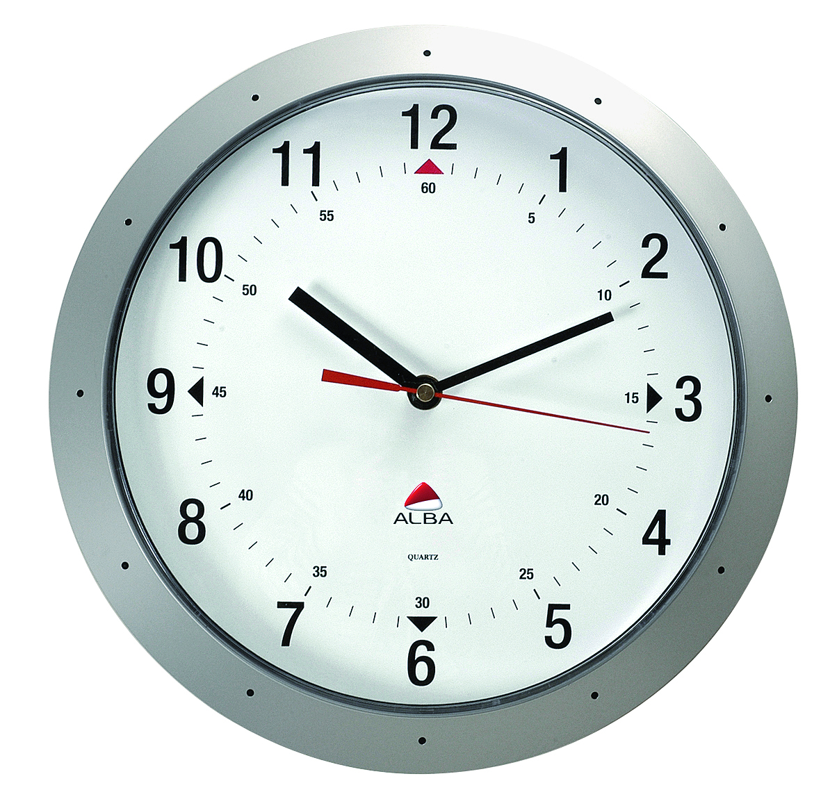 Alba Round Wall Clock 30cm – Metallic Grey