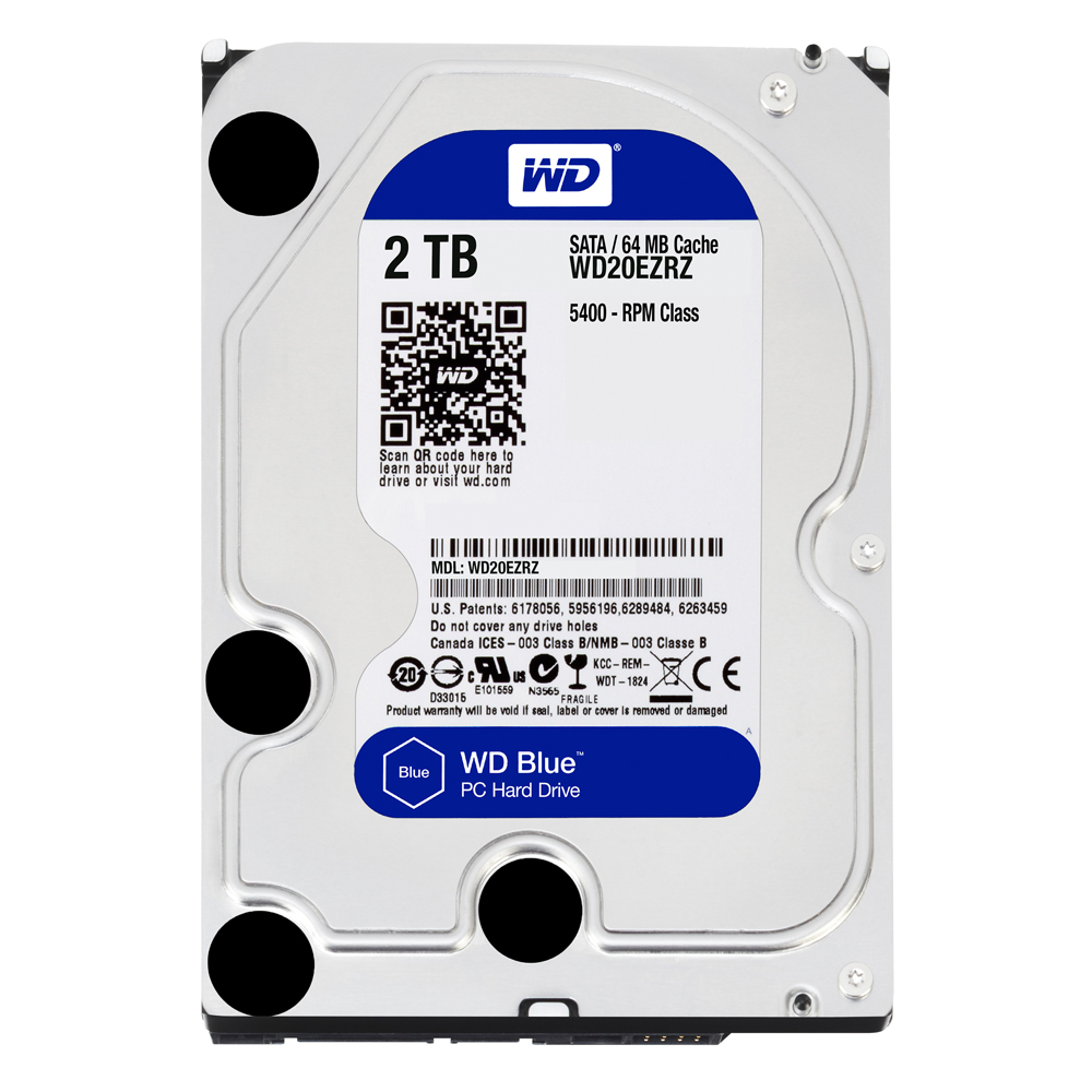 WD Blue 2TB 3.5″ SATA 6Gb/s 64MB Internal Hard Drive