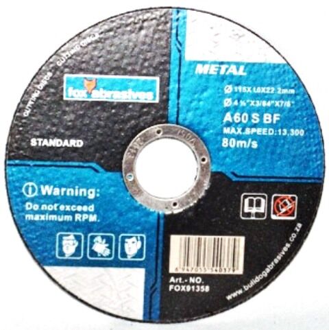 Fox Tools – Abrasive Cutting Disc Steel Standard – 115 x 1.0mm