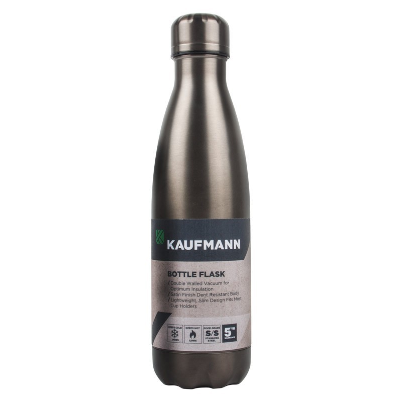 Kaufmann – Stainless Steel Flask Bottle – Grey – 500ml
