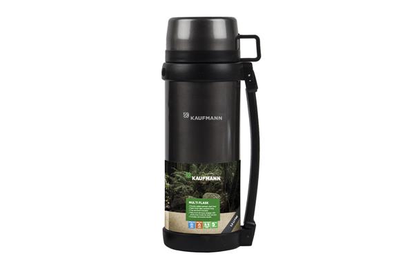 Kaufmann – 1.5 Litre Stainless Steel Flask with Handle – Grey
