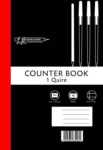 Freedom Stationery 1 Quire 96 Page A4 F&M Counter Book
