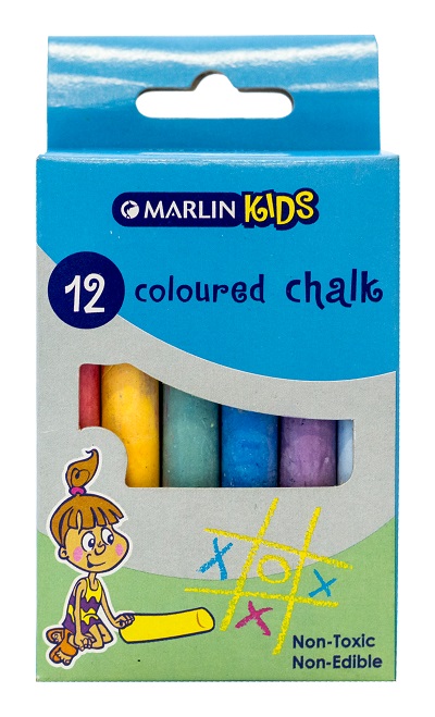 Marlin Kids Colour Chalk – 12 Pieces