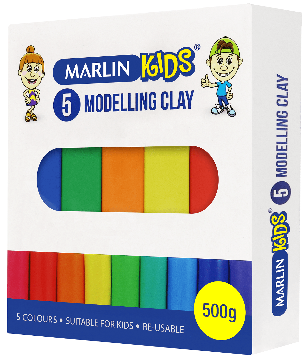Marlin Kids Modelling Clay 500g 5 Standard Colours