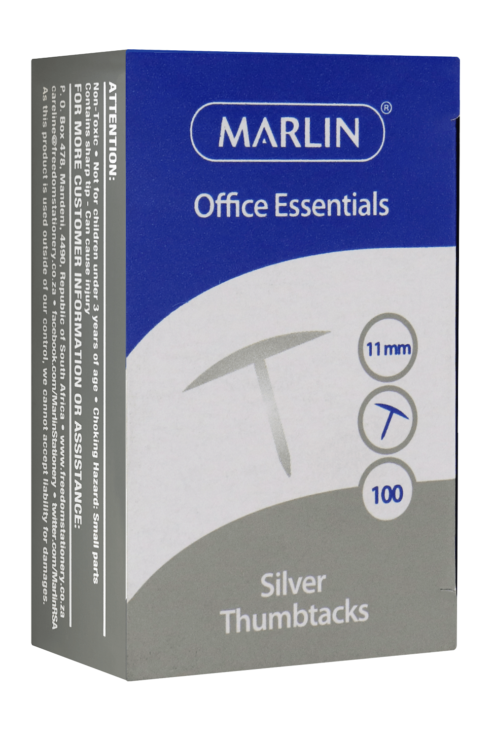 Marlin 100 Thumbtacks – Silver (11mm)