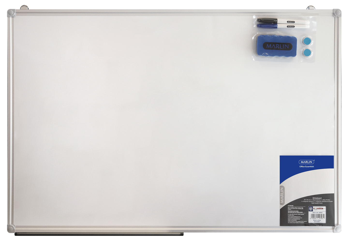 Marlin Whiteboard Magnetic – 600 x 900mm Combo Pack