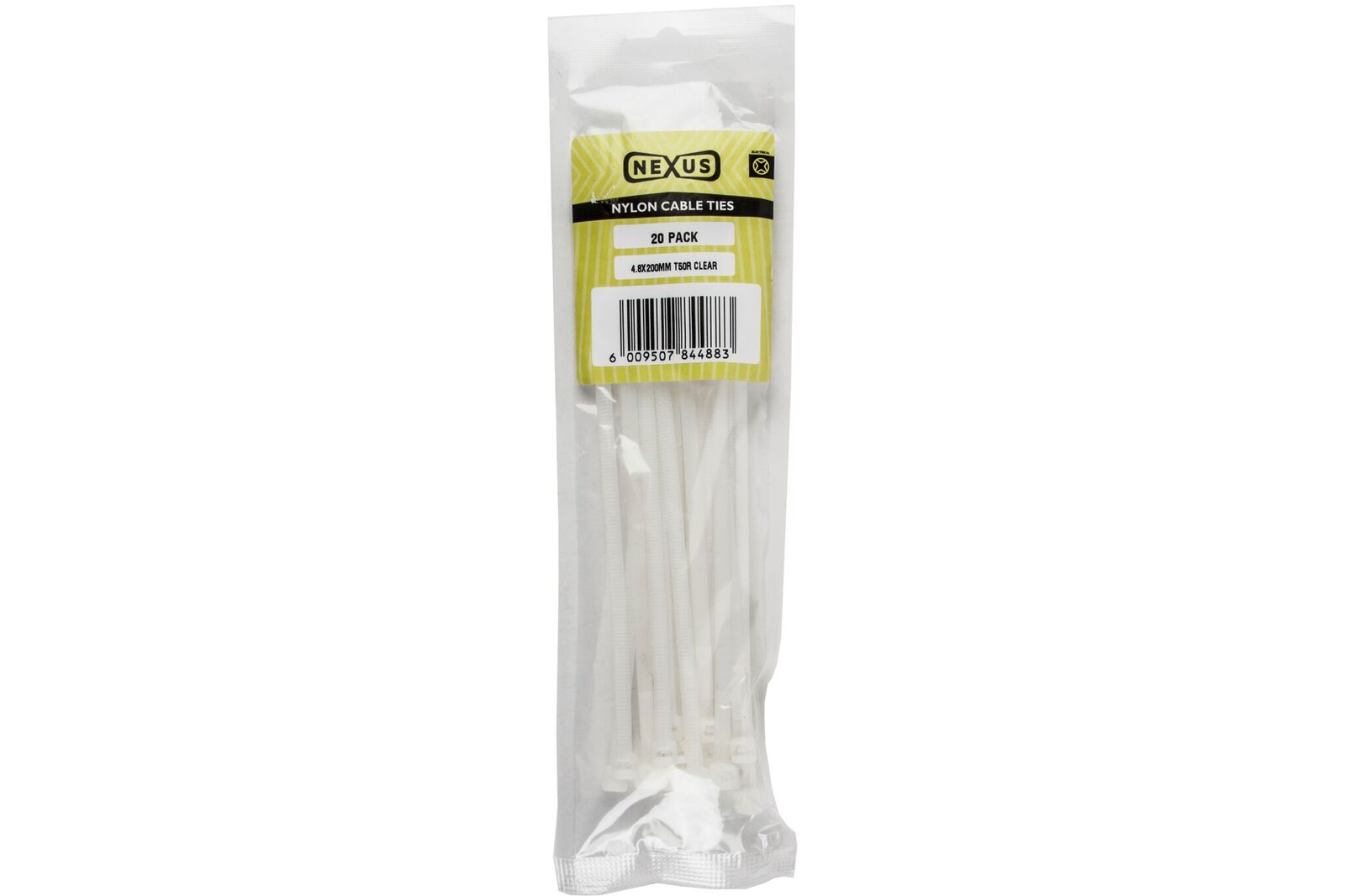 Nexus – Cable Tie 4.8 x 200mm T50R Clear – 20 Piece