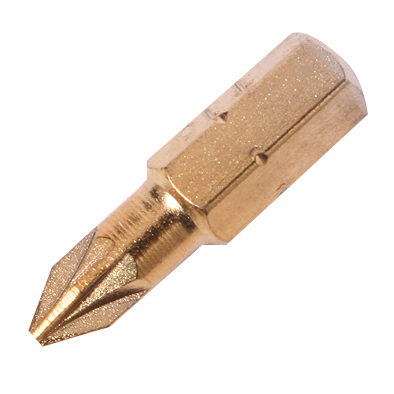 Screwdriver Bit Pz#2-25mm-Titn.Gold-1Pc