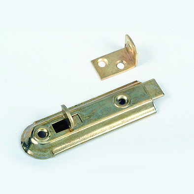 Cupboard Bolt Flush Brass Plate #123 Eb