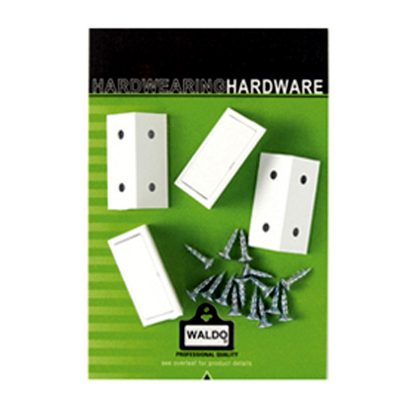 Corner Block Plastic -White 4/Card