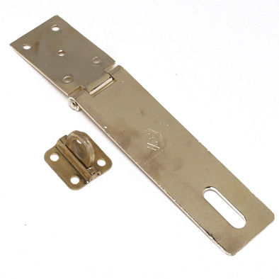 Hasp+Staple Brass Plate Heavy 90mm