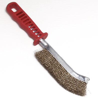 Red Handle Brassed Braai Wire Brush