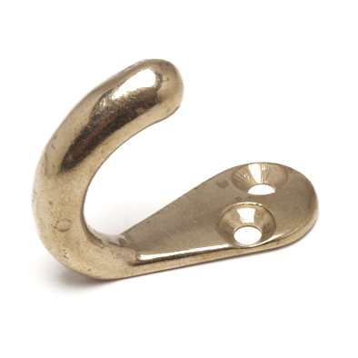 Wardrobe Hook Single Brass Plated