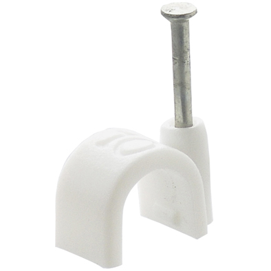 Cable Clips White – Round 9.0mm 100/Box