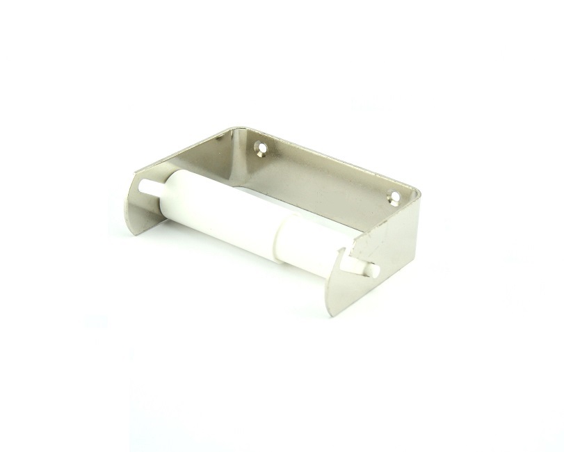 Nickle Plated Toilet Roll Holder with White PVC Roll