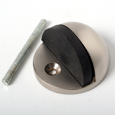 Door Stop 1/2 Moon S/S Satin + Rubber