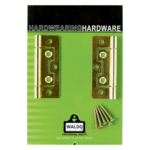 Hinge Flush Brass Plated 100mm