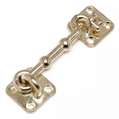 Cabin Hook Brass Plated 100mm Card Waldo