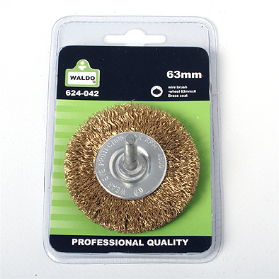 Wire Brush-Wheel 75mm x 6mm Brass Coated