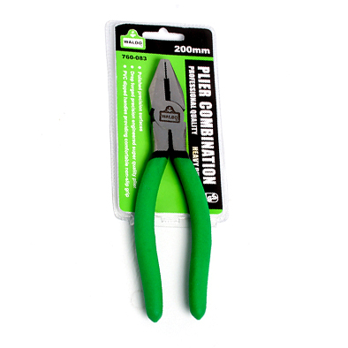 Plier Comb.200mm Pvc Grip Green Waldo