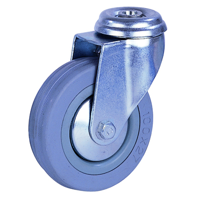 Castor Rubber Grey Swl.100X27 – Bolt Fix