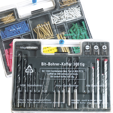 Drill Set Comb.300Pc Hss+Mason+Wood+S/D