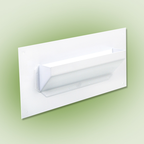 Letter Plate Hooded 350X165mm Epox.White