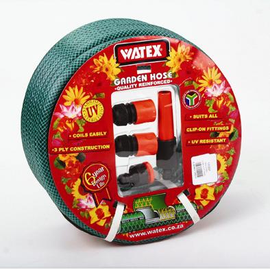 Reinforced Garden Hose Pipe with fittings – 12mm x 20m