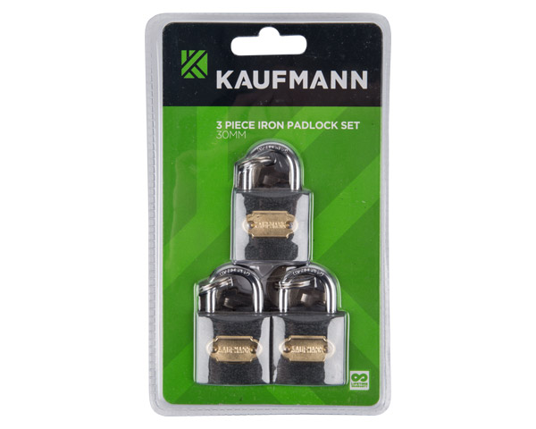 Kaufmann – 3 Piece 30mm Steel Lock Set