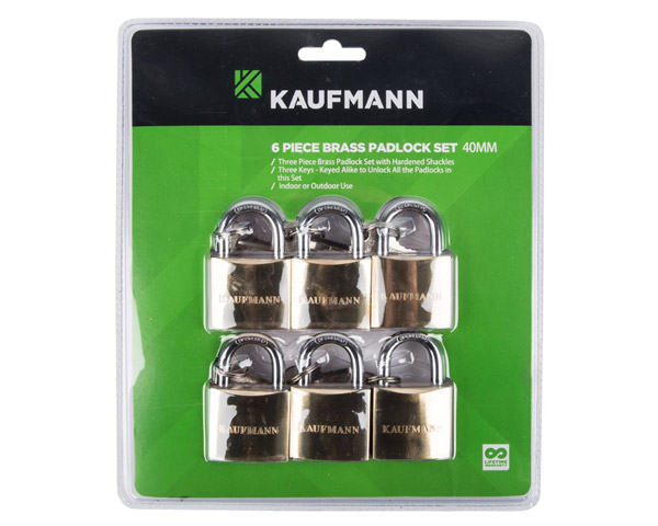 Kaufmann – 6 Piece 50mm Brass Lock Set