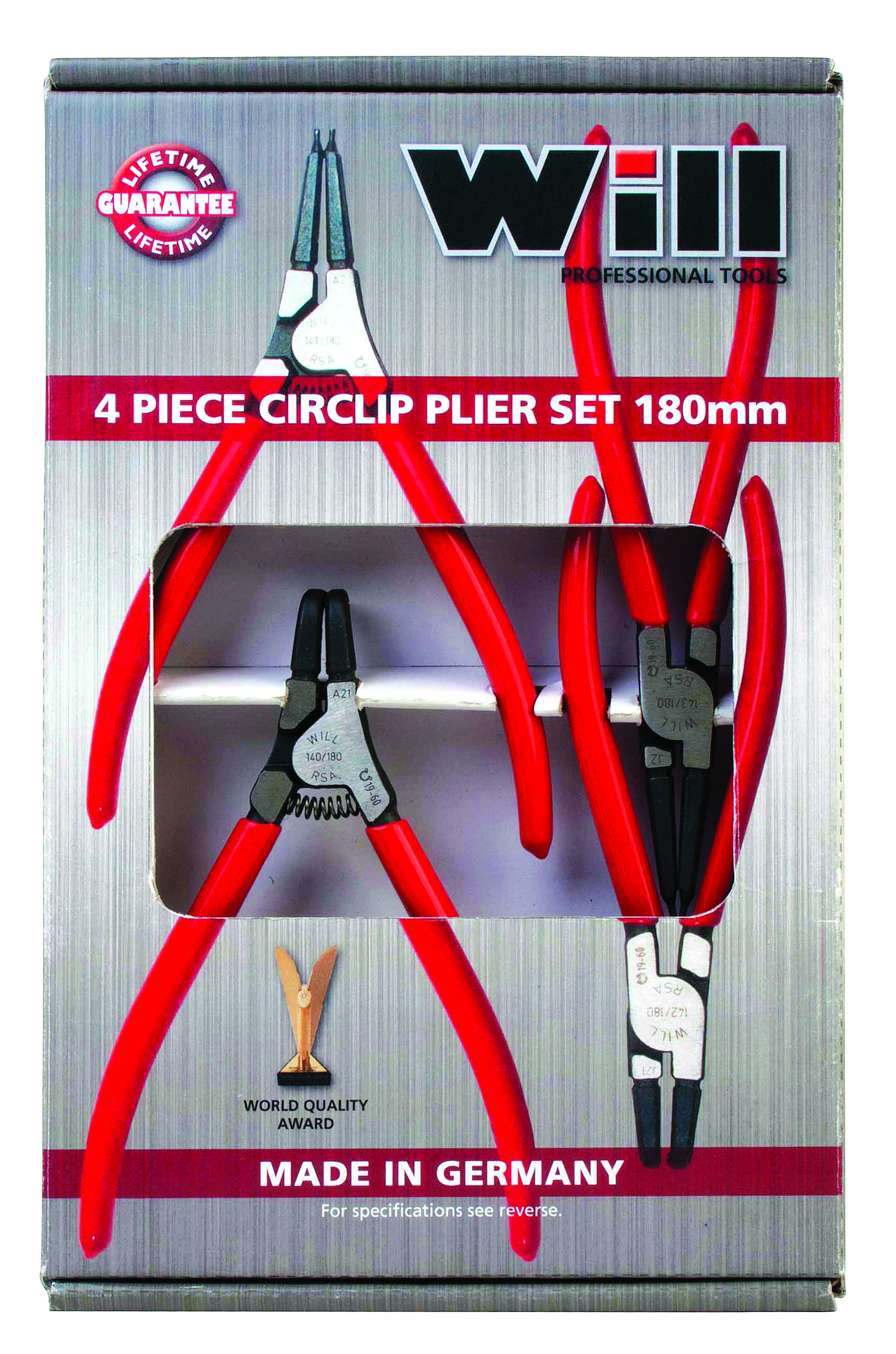 4 Pc Circlip Plier Set 180Mm