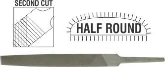File AFile Half Round 2nd Cut 300mm