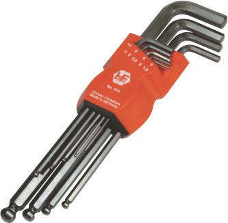 Allenkey Fuhr.set 1.5-10mm Ball Clip 9pc