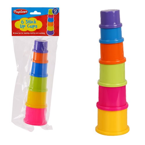 Bulk Pack 5 x Play & Learn Stacking Cups Set Stack of 6