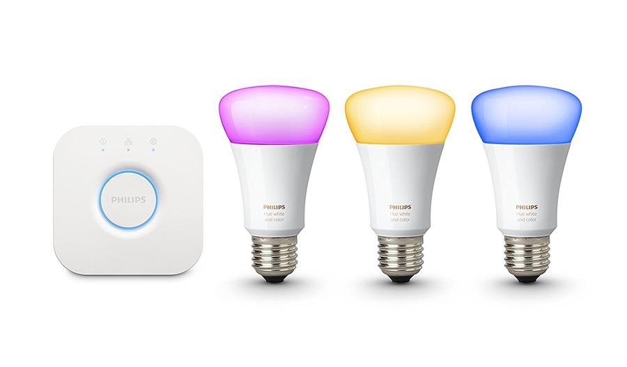 Philips Hue White & Colour Ambiance Wireless Lighting E27 Starter Kit, Includes Hub & 3 Colour Bulbs