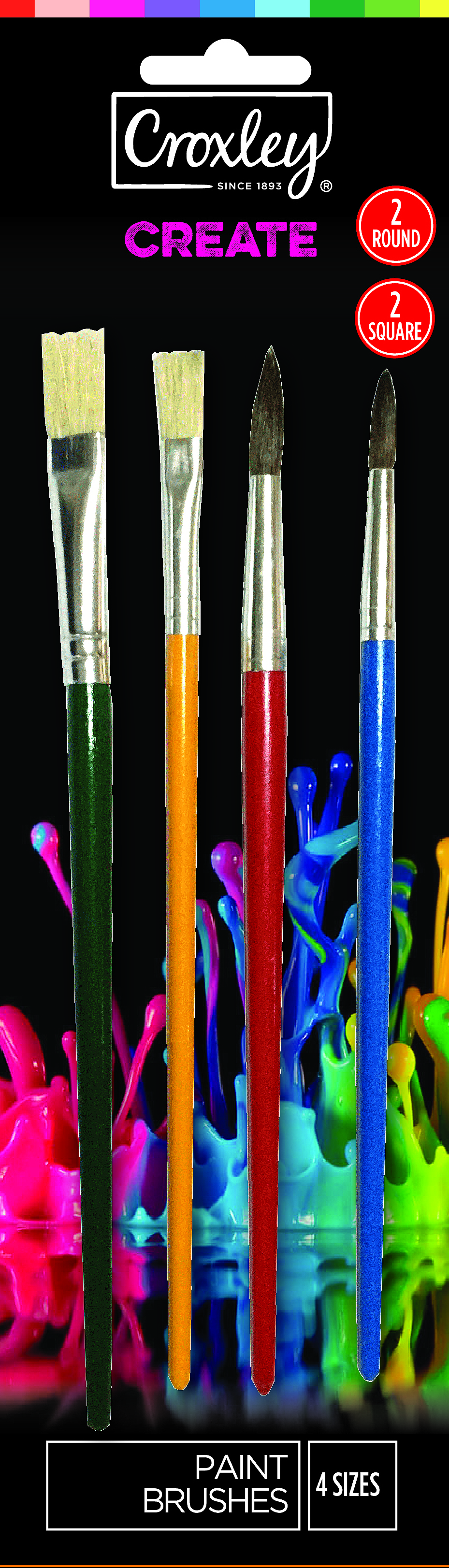 Croxley Create Paint Brushes (4 Pack)