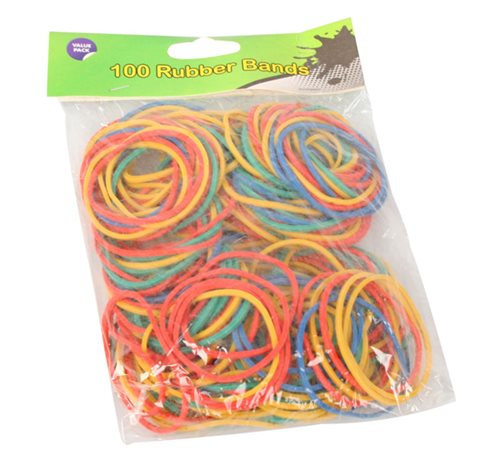 Bulk Pack 15 X Rubber Bands – Pack of 100 Assorted Colours