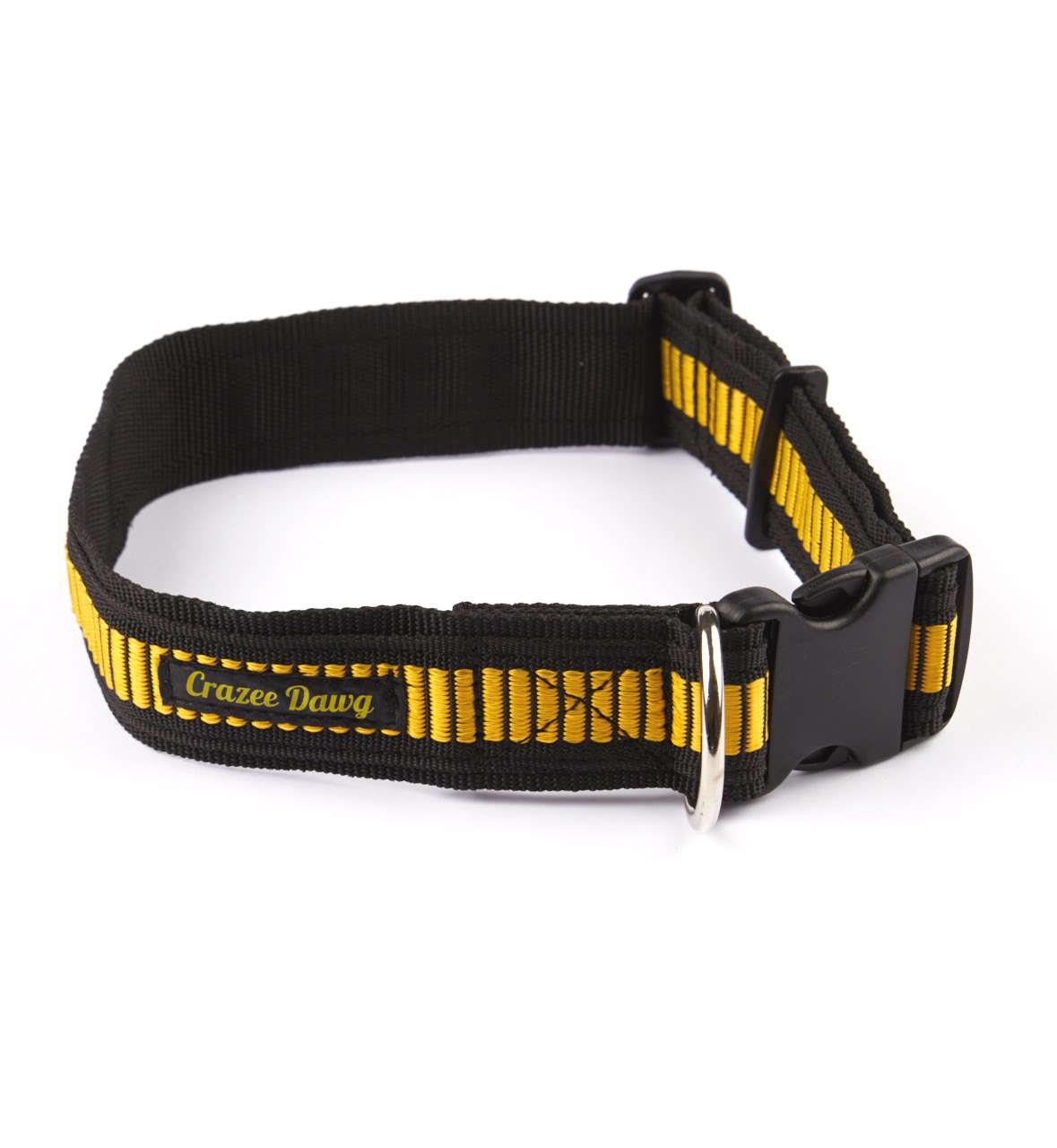 Crazee Dawg Nylon Heavy Duty 25mm x 650mm Adjustable Dog Collar – Yellow