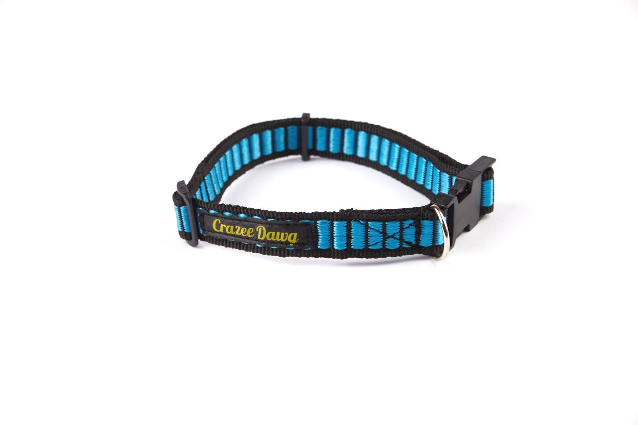 Crazee Dawg Nylon Heavy Duty 38mm x 750mm Adjustable Dog Collar – Blue